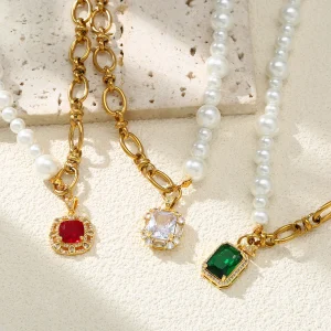 Collier de perles 45 cm en situation