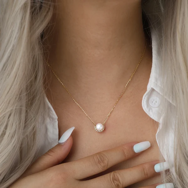 Collier en argent 925 avec perle d'eau douce