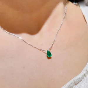 Collier élégant perle unique - verte