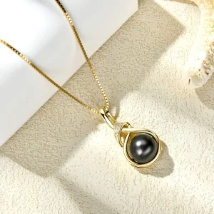 collier en argent de perle naturelle