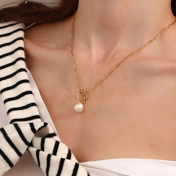 collier inoxydable à perle unique