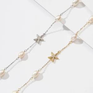 Collier de Perles en argent étoilé