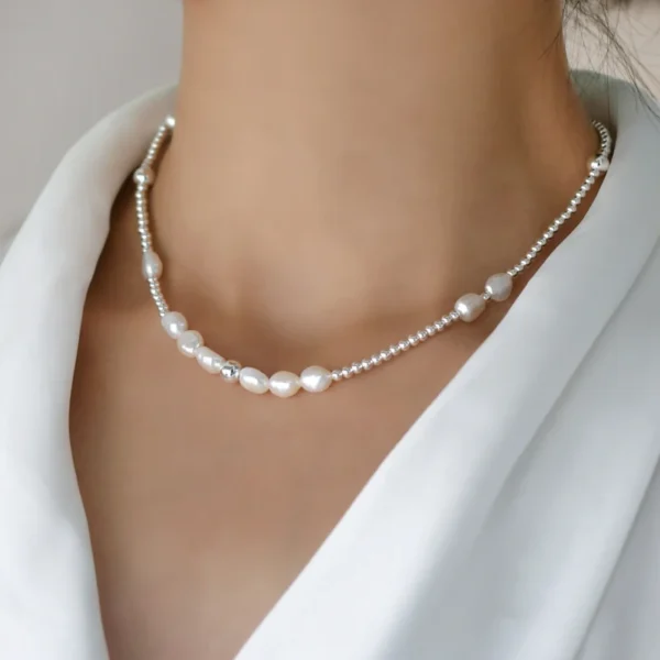 collier en argent de perles d'eau douce