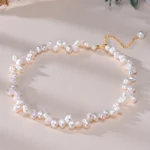 collier de perles d'eau douce entrelacées