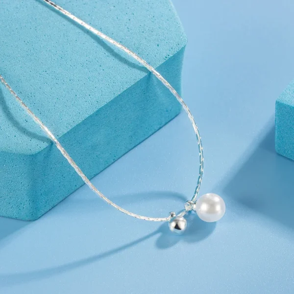 Collier chaîne de bambou en argent 45 cm