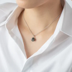 collier pendentif en argent perle de tahiti