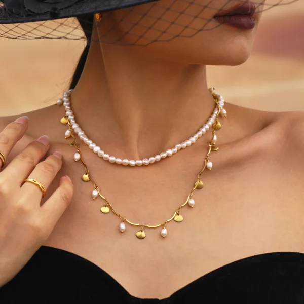 collier perles d'eau douce élégant